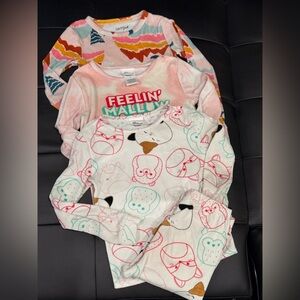 BUNDLE! Squishmallows Pink and Teal Graphic Top + two more long sleeve PJ top!